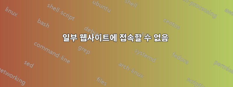 일부 웹사이트에 접속할 수 없음