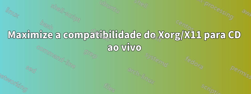 Maximize a compatibilidade do Xorg/X11 para CD ao vivo