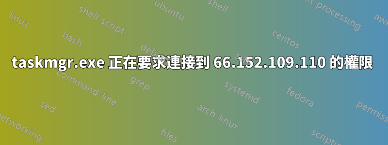 taskmgr.exe 正在要求連接到 66.152.109.110 的權限