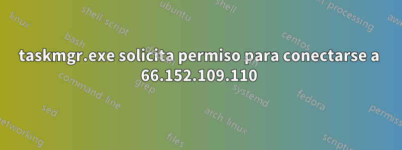 taskmgr.exe solicita permiso para conectarse a 66.152.109.110