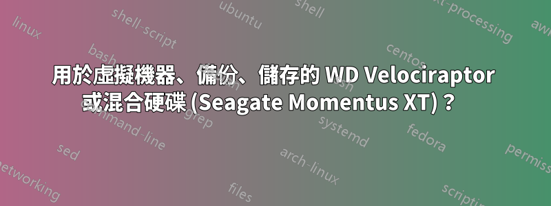 用於虛擬機器、備份、儲存的 WD Velociraptor 或混合硬碟 (Seagate Momentus XT)？ 