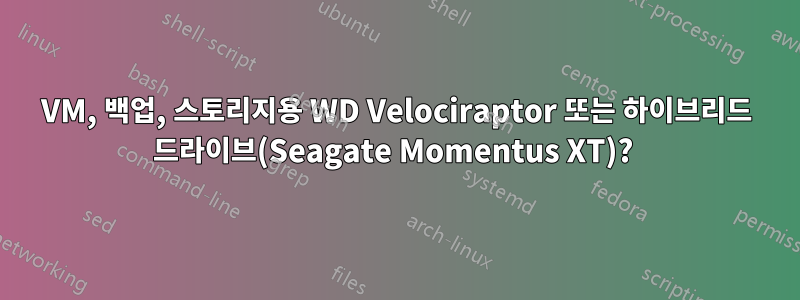 VM, 백업, 스토리지용 WD Velociraptor 또는 하이브리드 드라이브(Seagate Momentus XT)? 