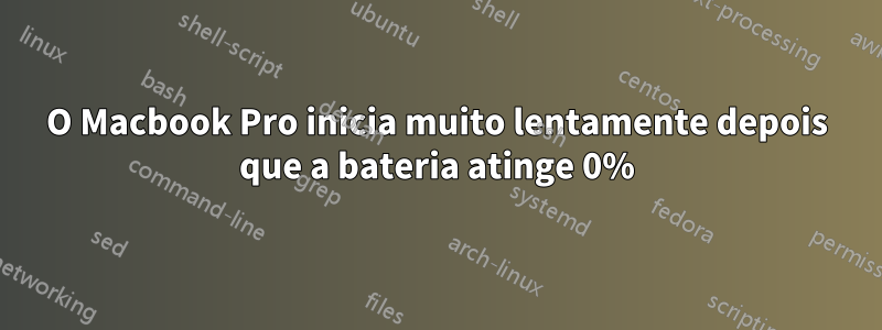 O Macbook Pro inicia muito lentamente depois que a bateria atinge 0%