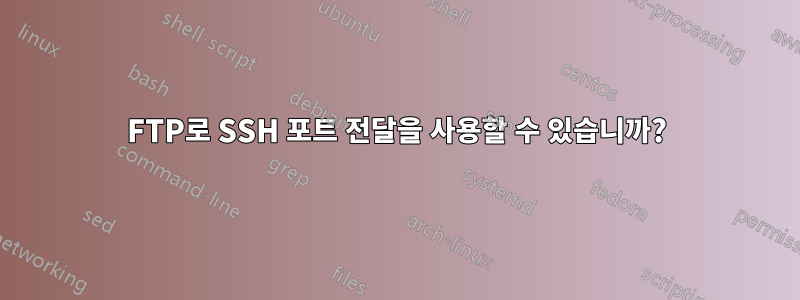 FTP로 SSH 포트 전달을 사용할 수 있습니까?