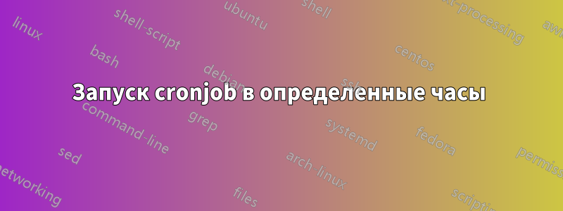 Запуск cronjob в определенные часы