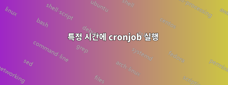 특정 시간에 cronjob 실행