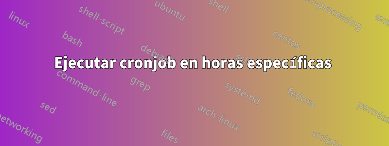 Ejecutar cronjob en horas específicas