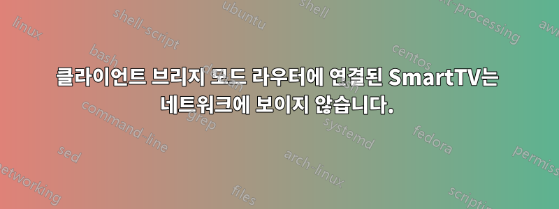 클라이언트 브리지 모드 라우터에 연결된 SmartTV는 네트워크에 보이지 않습니다.