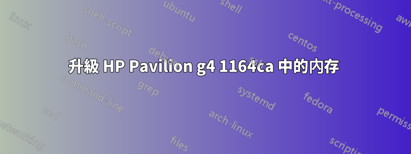 升級 HP Pavilion g4 1164ca 中的內存