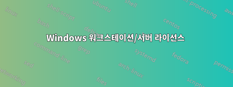 Windows 워크스테이션/서버 라이선스