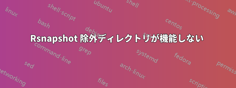 Rsnapshot 除外ディレクトリが機能しない