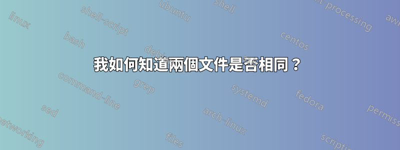 我如何知道兩個文件是否相同？
