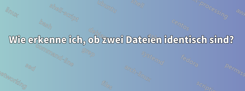 Wie erkenne ich, ob zwei Dateien identisch sind?