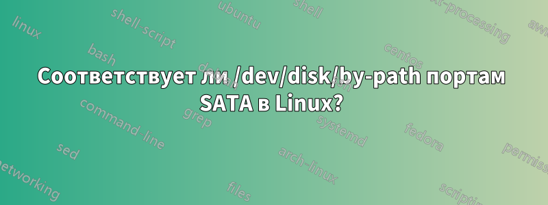 Соответствует ли /dev/disk/by-path портам SATA в Linux?