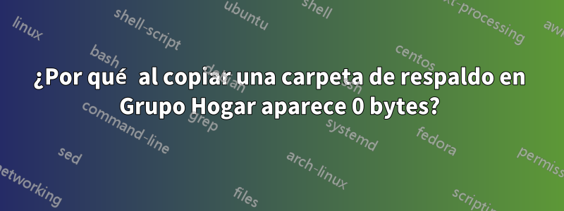¿Por qué al copiar una carpeta de respaldo en Grupo Hogar aparece 0 bytes?