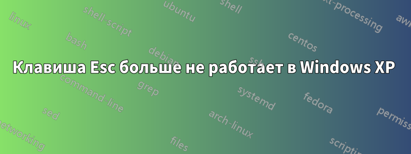 Клавиша Esc больше не работает в Windows XP