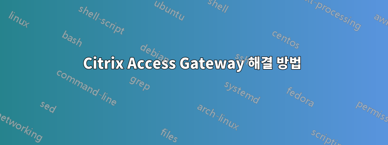 Citrix Access Gateway 해결 방법