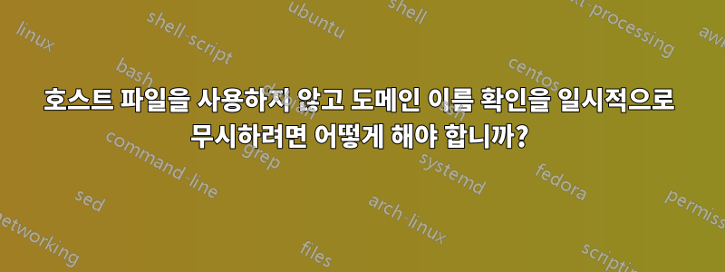 호스트 파일을 사용하지 않고 도메인 이름 확인을 일시적으로 무시하려면 어떻게 해야 합니까?