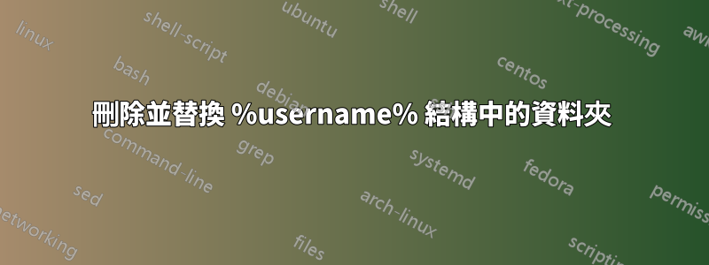 刪除並替換 %username% 結構中的資料夾