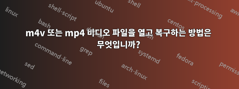 m4v 또는 mp4 비디오 파일을 열고 복구하는 방법은 무엇입니까?