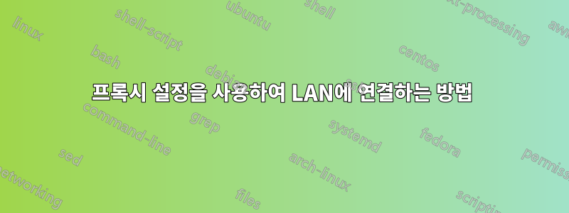 프록시 설정을 사용하여 LAN에 연결하는 방법