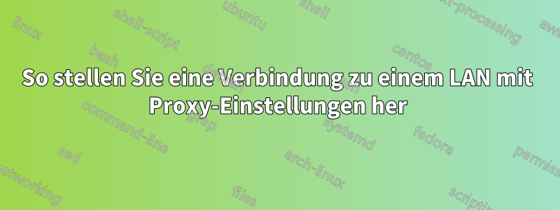 So stellen Sie eine Verbindung zu einem LAN mit Proxy-Einstellungen her
