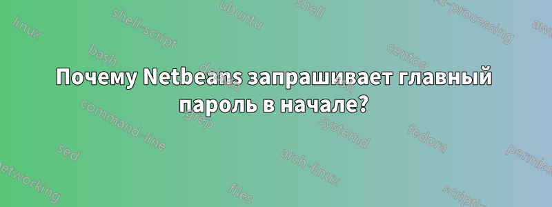 Почему Netbeans запрашивает главный пароль в начале?