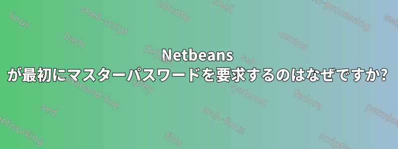 Netbeans が最初にマスターパスワードを要求するのはなぜですか?