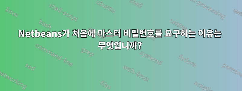 Netbeans가 처음에 마스터 비밀번호를 요구하는 이유는 무엇입니까?