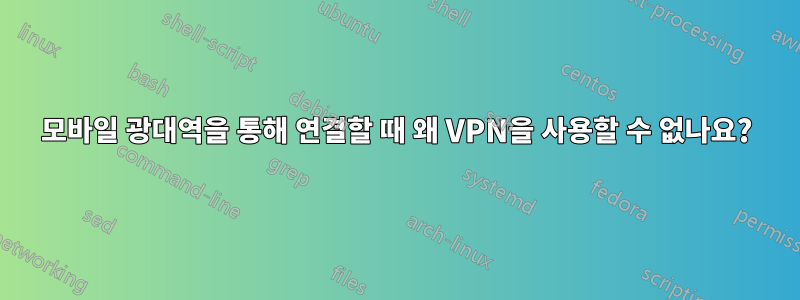 모바일 광대역을 통해 연결할 때 왜 VPN을 사용할 수 없나요?