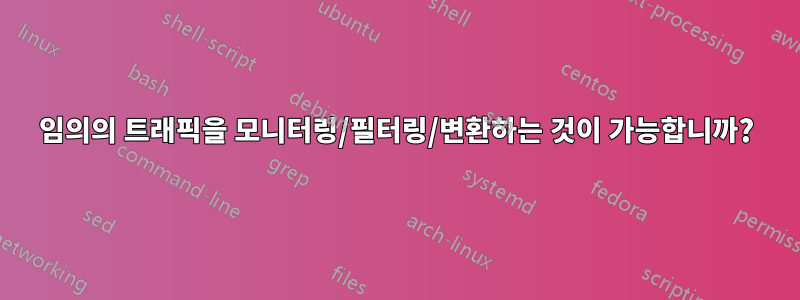 임의의 트래픽을 모니터링/필터링/변환하는 것이 가능합니까?