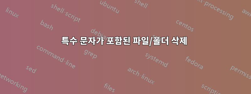 특수 문자가 포함된 파일/폴더 삭제