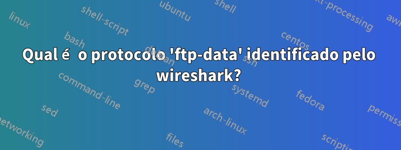 Qual é o protocolo 'ftp-data' identificado pelo wireshark?