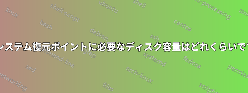 1 つのシステム復元ポイントに必要なディスク容量はどれくらいですか?