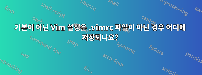 기본이 아닌 Vim 설정은 .vimrc 파일이 아닌 경우 어디에 저장되나요?