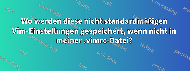 Wo werden diese nicht standardmäßigen Vim-Einstellungen gespeichert, wenn nicht in meiner .vimrc-Datei?