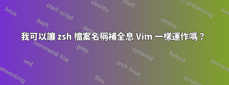 我可以讓 zsh 檔案名稱補全息 Vim 一樣運作嗎？