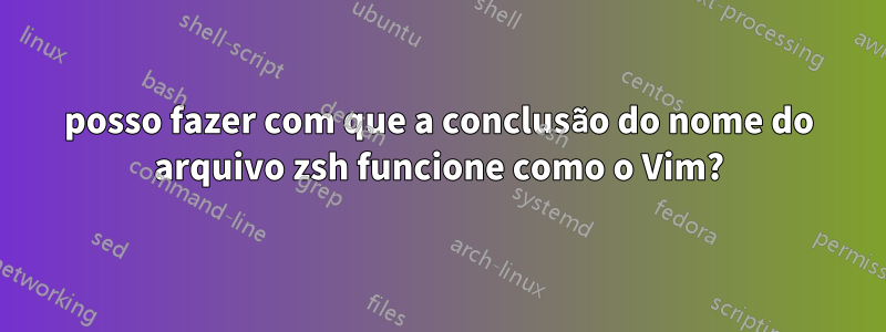 posso fazer com que a conclusão do nome do arquivo zsh funcione como o Vim?