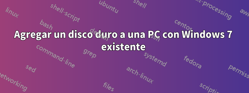 Agregar un disco duro a una PC con Windows 7 existente