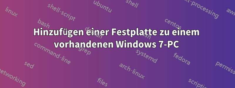 Hinzufügen einer Festplatte zu einem vorhandenen Windows 7-PC