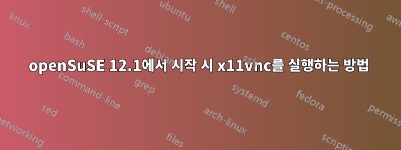 openSuSE 12.1에서 시작 시 x11vnc를 실행하는 방법