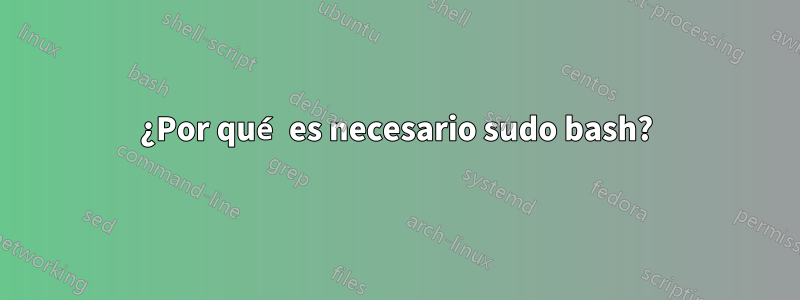 ¿Por qué es necesario sudo bash?