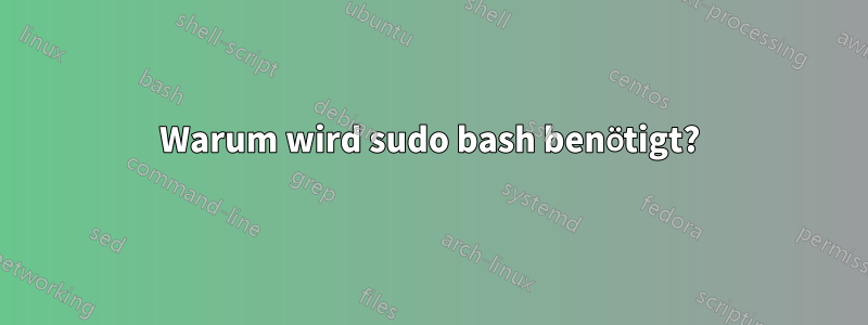 Warum wird sudo bash benötigt?