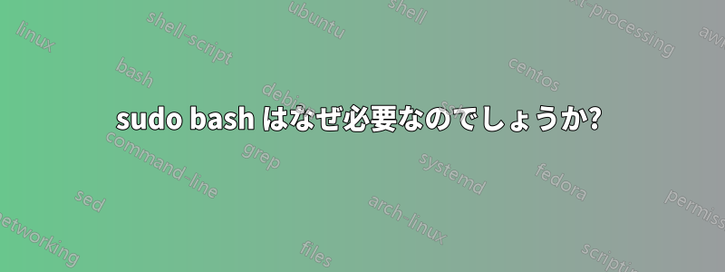 sudo bash はなぜ必要なのでしょうか?