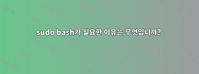 sudo bash가 필요한 이유는 무엇입니까?