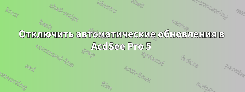 Отключить автоматические обновления в AcdSee Pro 5