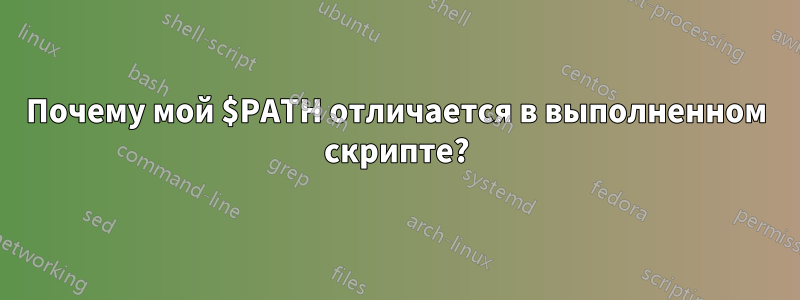 Почему мой $PATH отличается в выполненном скрипте?