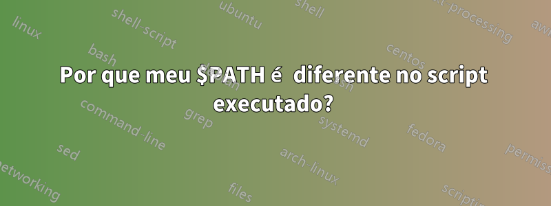 Por que meu $PATH é diferente no script executado?