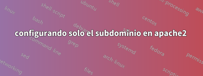 configurando solo el subdominio en apache2