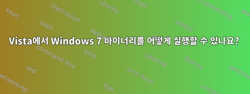 Vista에서 Windows 7 바이너리를 어떻게 실행할 수 있나요?